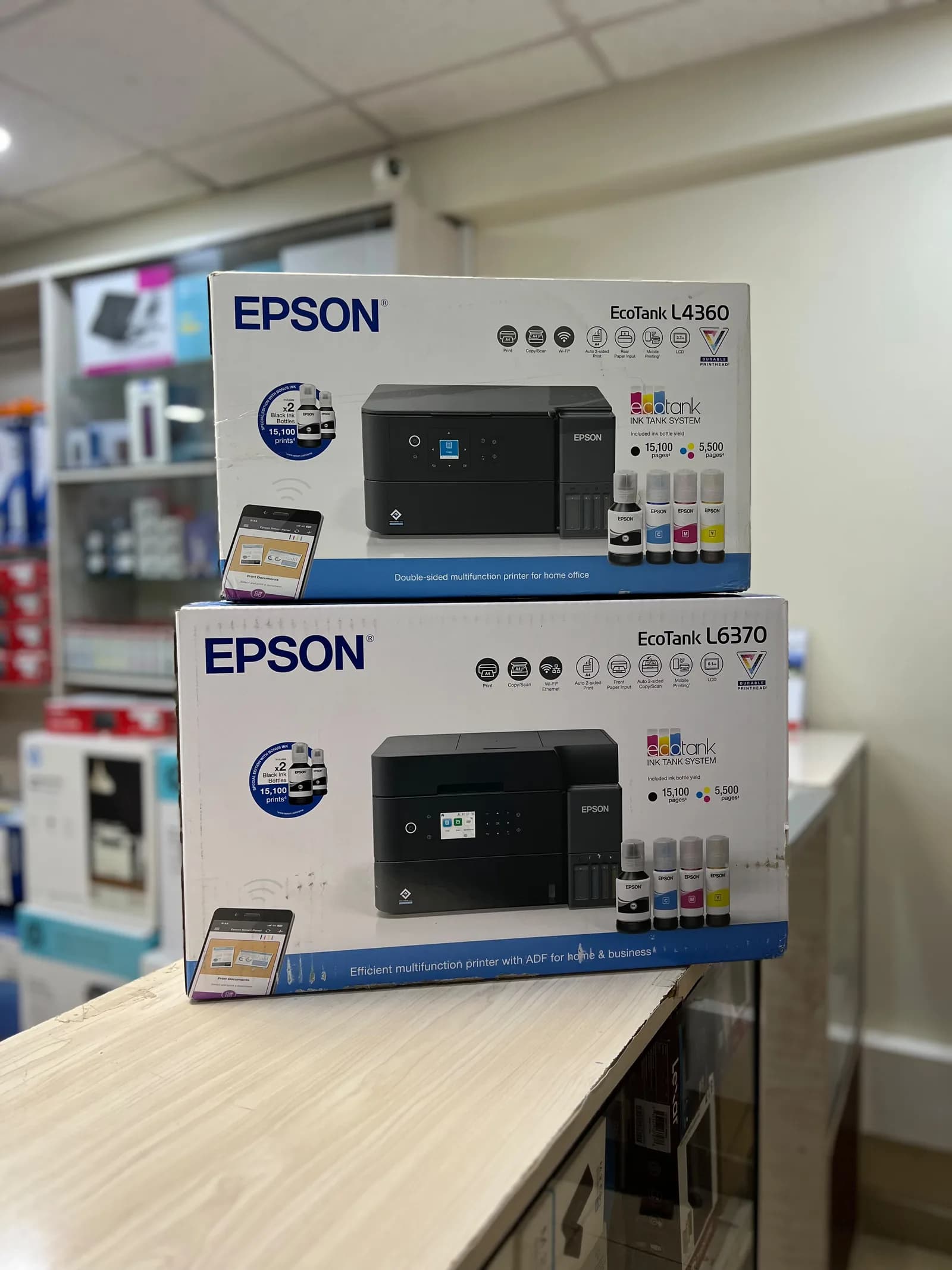 Epson EcoTank L4360: Cost-Effective, Wi-Fi, 3-in1, A4 Colour Duplex Printer with LCD Display, High Yield Ink Bottles included, Black (2026 Model)